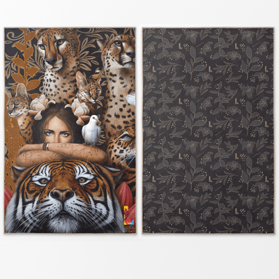 Felines – XL Reversible Artistic Towel | Artwork by Sophie Wilkins