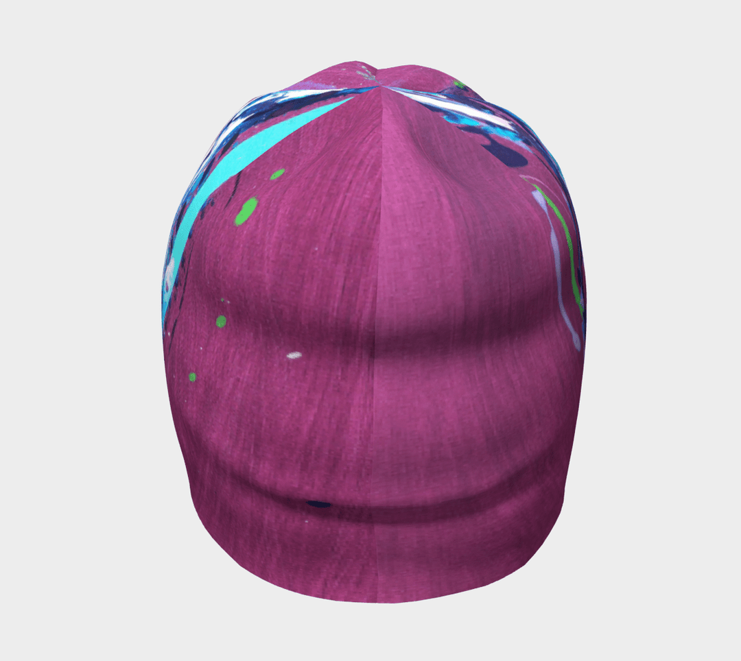 Vue de face de la Tuque Espoir, affichant sa texture lisse et ses éléments de design abstraits.