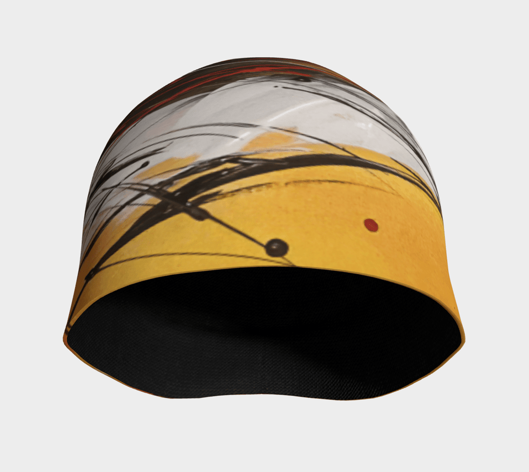 Vue intérieure de la tuque Le Cœur, montrant la doublure noire en bambou.