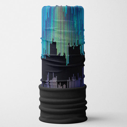 Un cache-cou multifonctionnel noir avec un design d&
