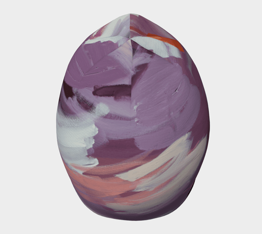 Vue détaillée du motif abstrait sur la tuque Tulipes, montrant les coups de pinceau.