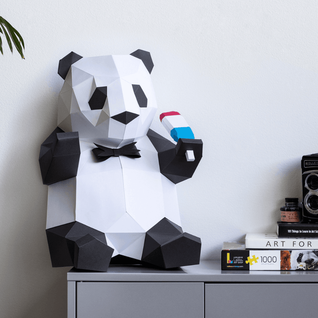 DIY Sculpture Papier 3D Selfie Panda