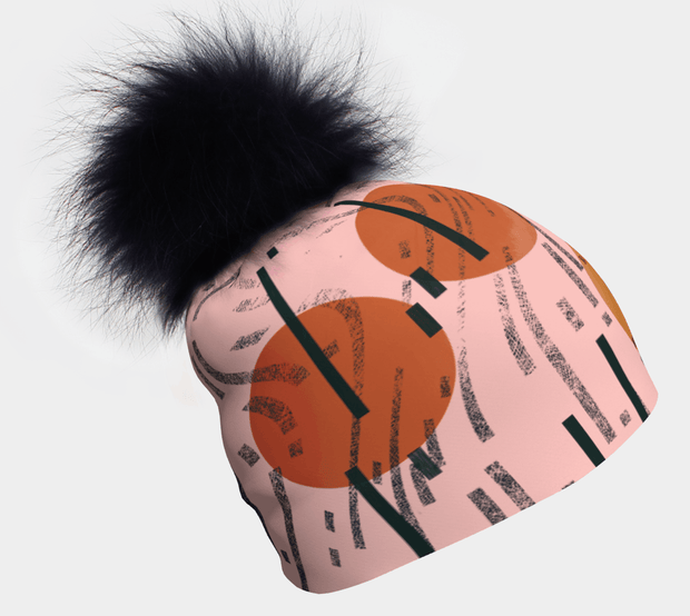 AW23- Pink Movement Beanie With Black Removable Pompom