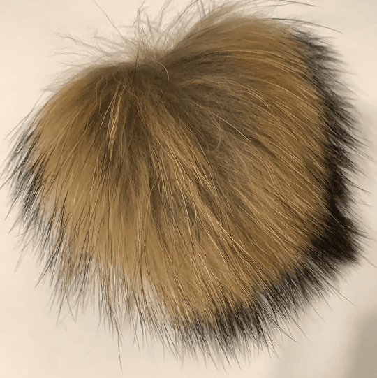 Pompon en fourrure avec bouton plat