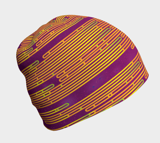 Right side view of the bamboo Magenta beanie for adults and children.  Breathable, best ski hat.
