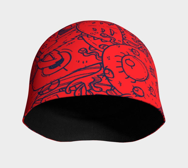 Front view of Monster kids beanie hat by Canadian artist André Martel