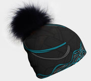 robocats-beanie-with-removable-pompom. This beanie is designed by André Martel.