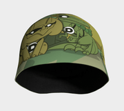 Front view of the Superhero dinos beanie illustrated by professional illustrator Kevin Bouchard.